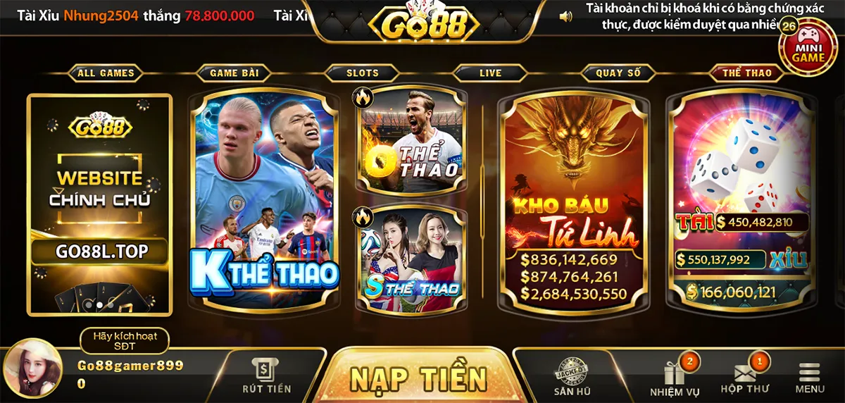 Sôi động cùng cá cược thể thao Go88 APK