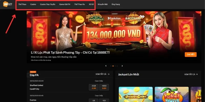 Nhà cái 188Bet cung cấp nhiều trò chơi với các phiên bản hấp dẫn