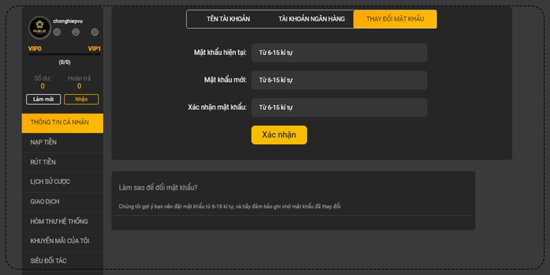 Chia sẻ thao tác chuẩn để chỉnh sửa và lấy lại password