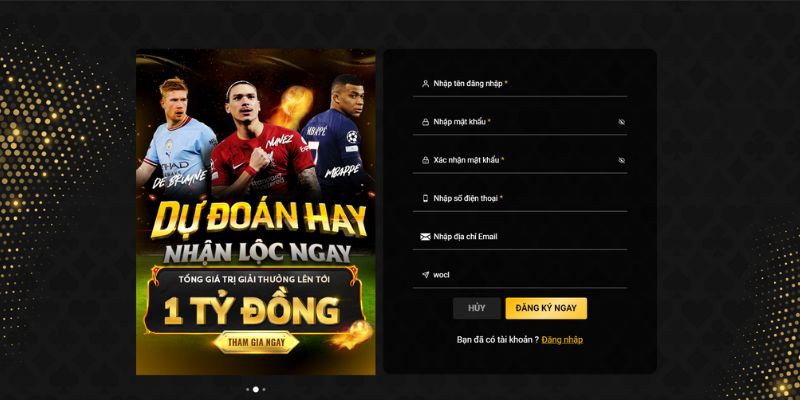 Điền thông tin đăng ký tài khoản trò chơi 888B