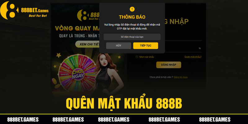 Phải làm gì khi quên mật khẩu 888b