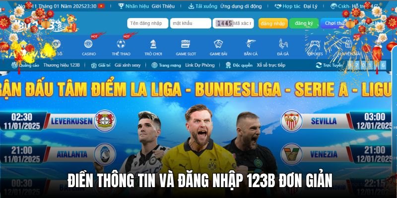 Điền thông tin đăng nhập 123b nhanh chóng và đơn giản
