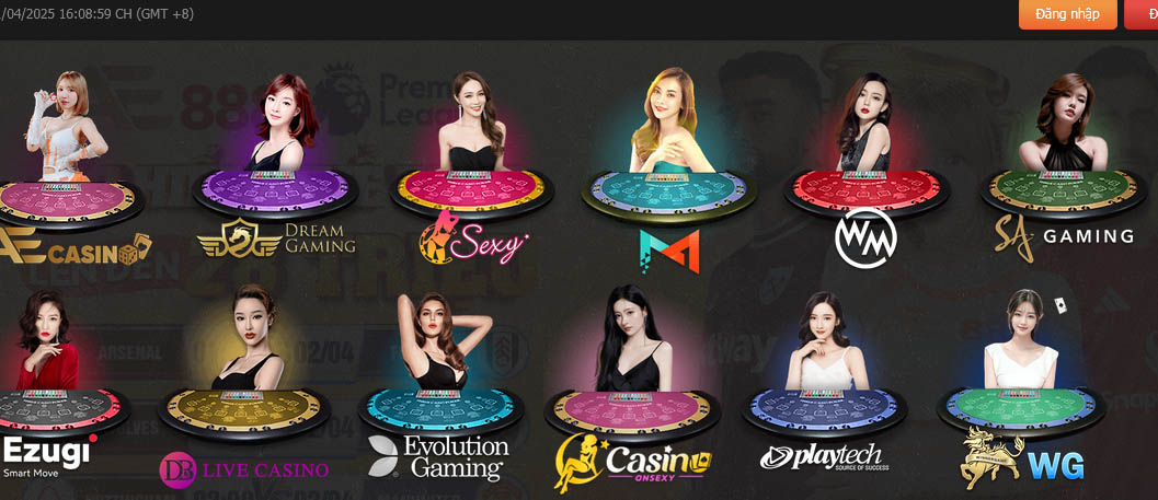 Nhiều sảnh casino hấp dẫn tại AE888