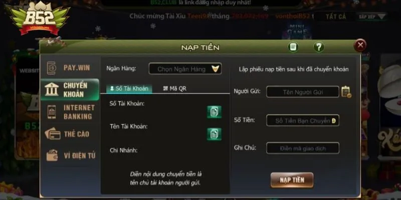 Các phương thức giao dịch nạp tiền B52club an toàn Các phương thức giao dịch nạp tiền B52club an toàn