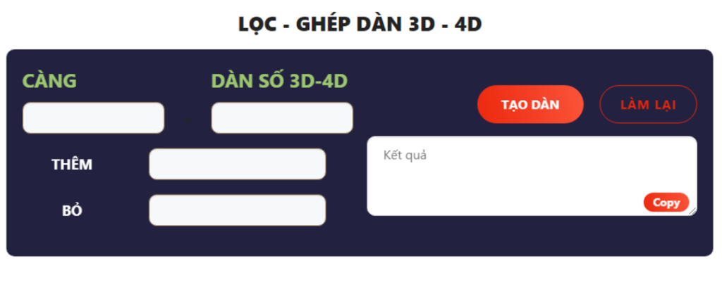Tạo Dàn Đề 12 - BK8 VC tao dan de 6 - BK8 VC