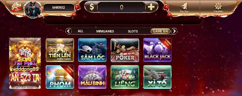 game bài đổi thưởng sunwin đa dạng các trò chơi
