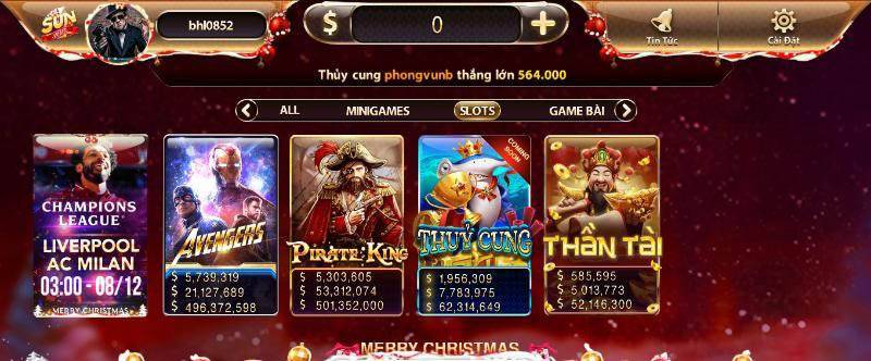 khu vực game slot vô cùng hấp dẫn