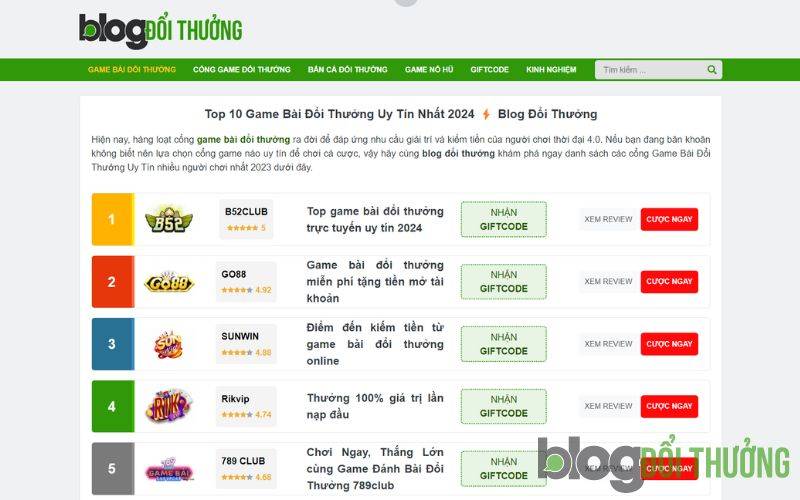 Xếp loại các cổng game bài đổi thưởng uy tín, không lừa đảo