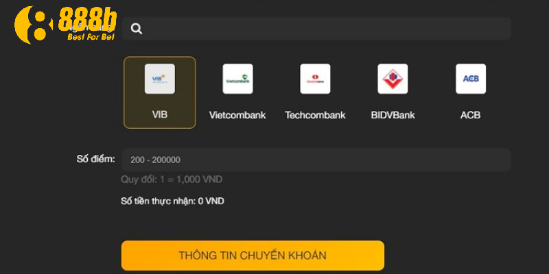 888B 16 Đặt lệnh nạp tiền an toàn