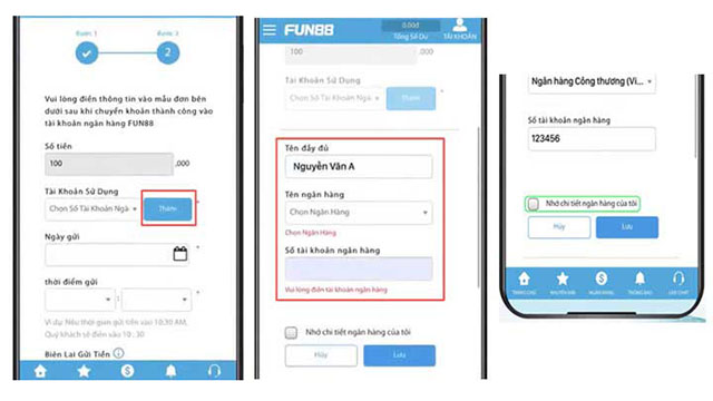 cách nạp tiền vào fun88