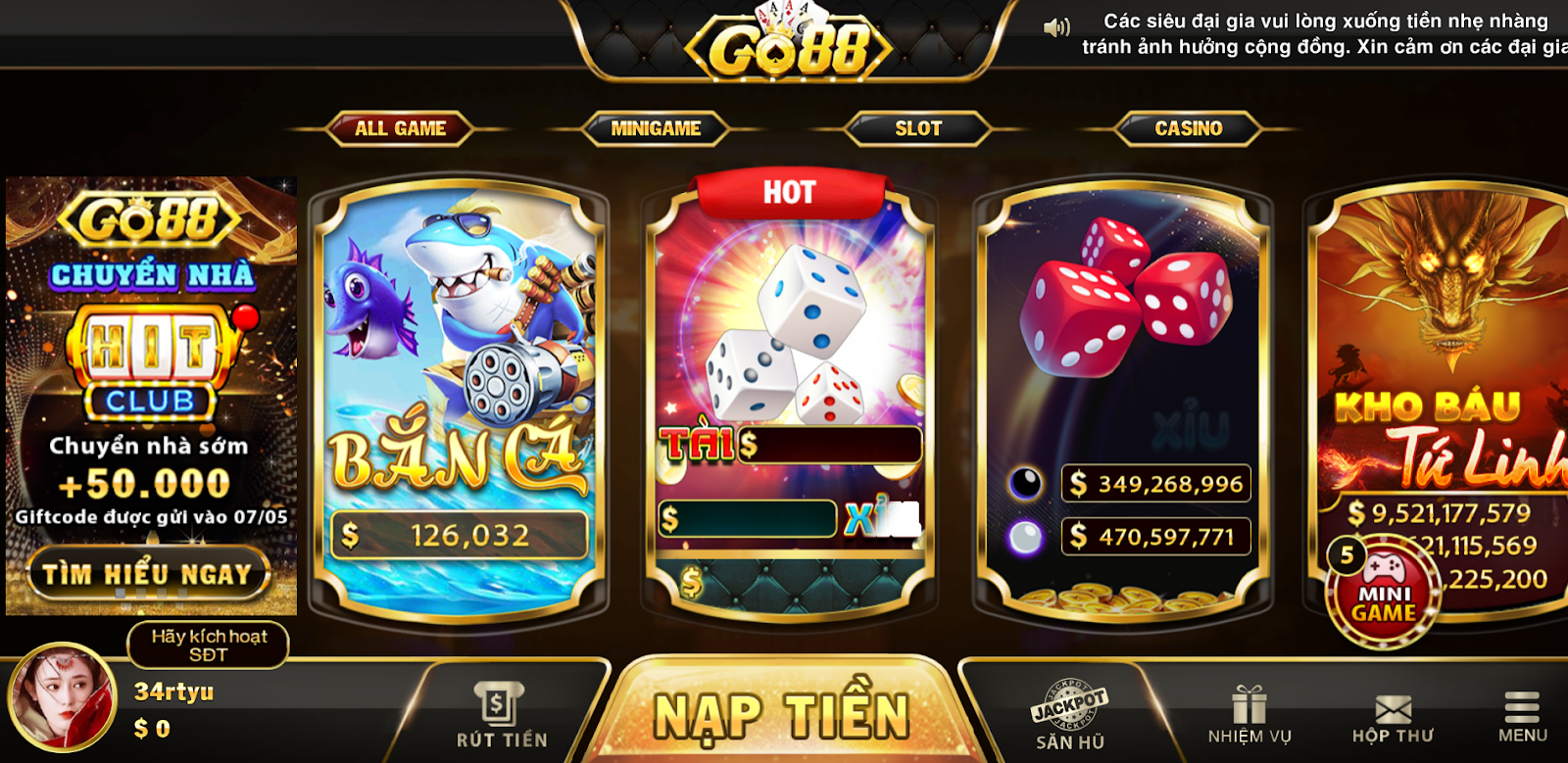 Go88 – Thiên đường trò chơi thu hút hàng triệu game thủ 1 Hệ thống vận hành ổn định là chìa khóa giúp Go88 chiếm trọn lòng tin của các bet thủ
