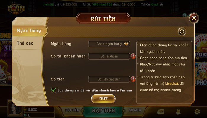 Hướng dẫn các bước rút tiền Iwin cho tân thủ