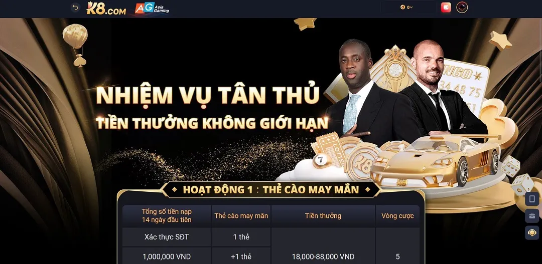 Khuyến Mãi Chào Mừng K8 Cơ Hội Vàng Cho Tân Thủ - k8.yoga Chương trình khuyến mãi chào mừng K8 hấp dẫn