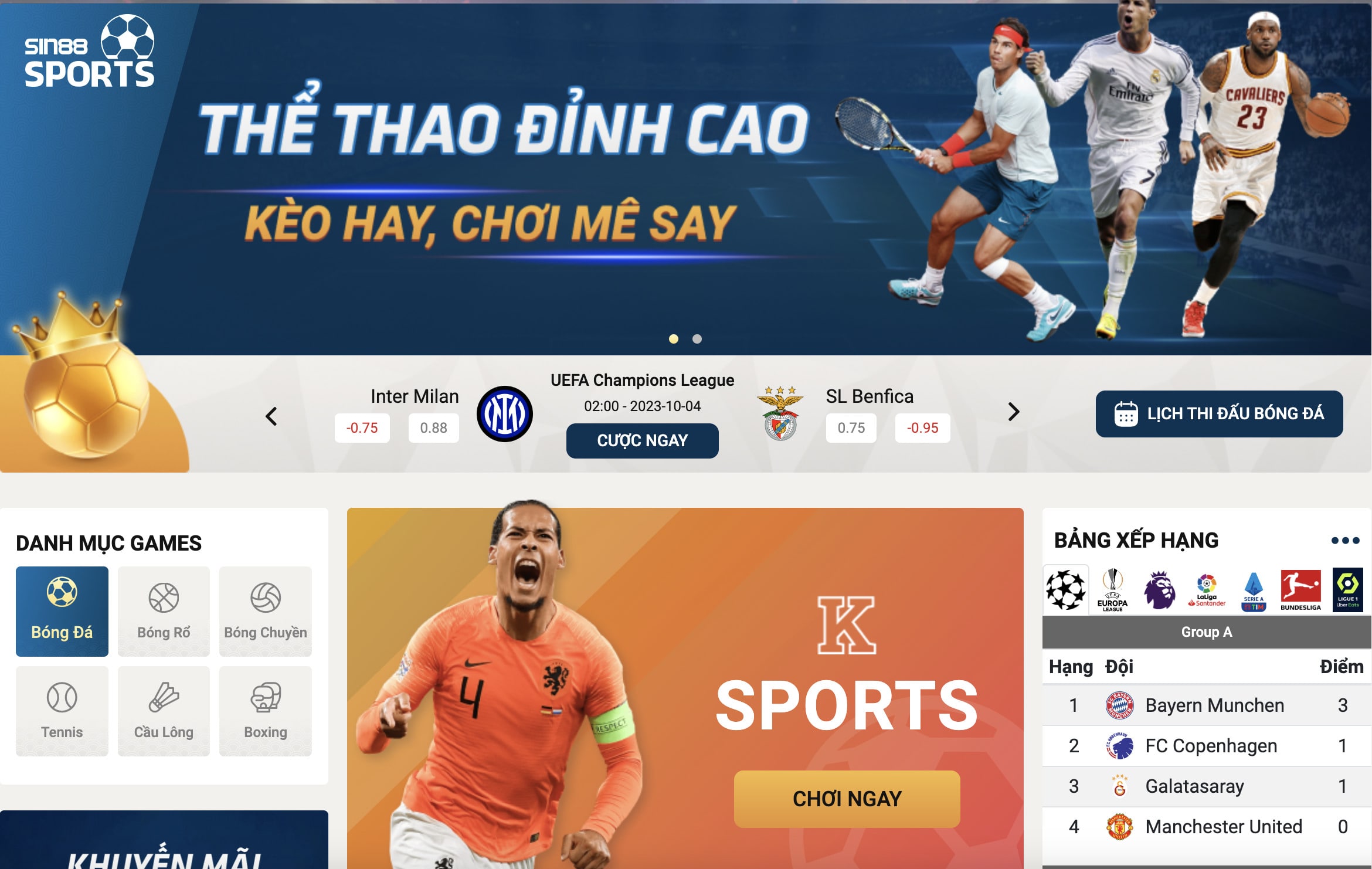 Cá cược thể thao đỉnh cao tại nhà cái Sin88 Cá cược thể thao đỉnh cao tại nhà cái Sin88