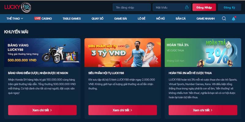Nhà cái thường xuyên tổ chức nhiều chương trình khuyến mãi dành tặng tất cả người chơi