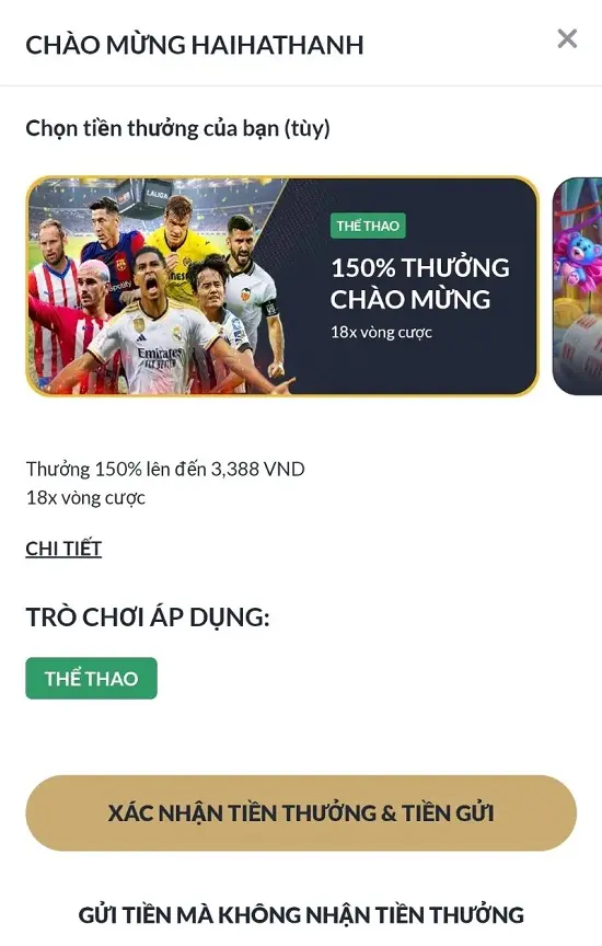 thông báo đăng ký M88 thành công