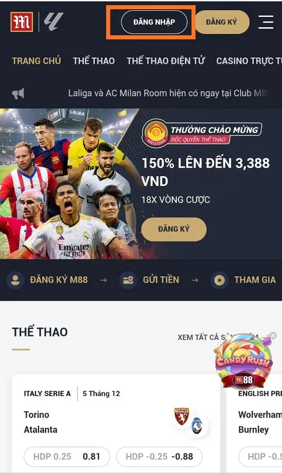 đăng nhập rút tiền M88