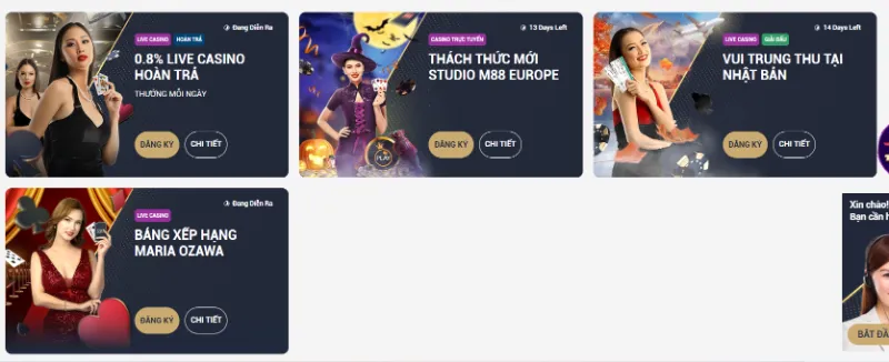 Khuyến mãi casino trực tuyến M88