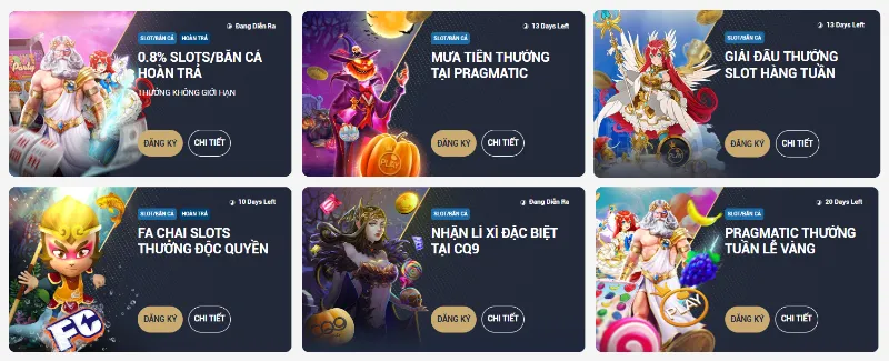 Khuyến mãi slots/bắn cá M88