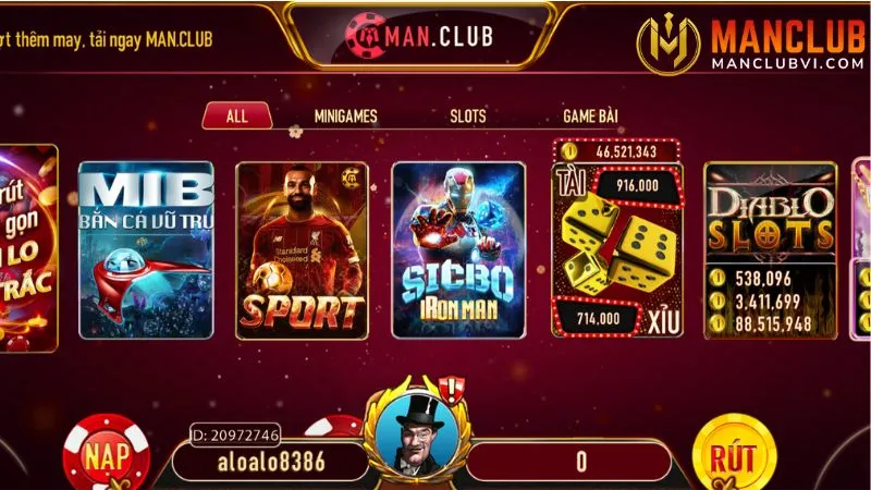 Manclub sở hữu nhiều game cực đỉnh đã được kiểm duyệt