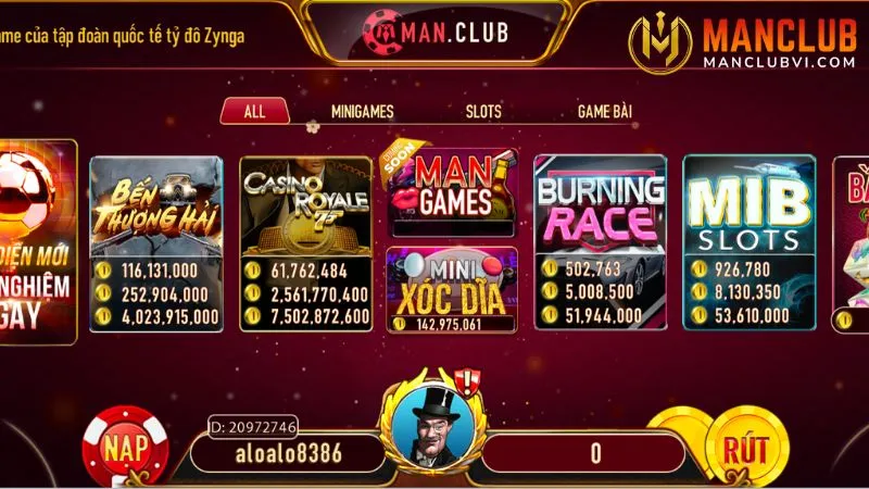 Nhiều slots games hấp dẫn với giao diện đẹp mắt
