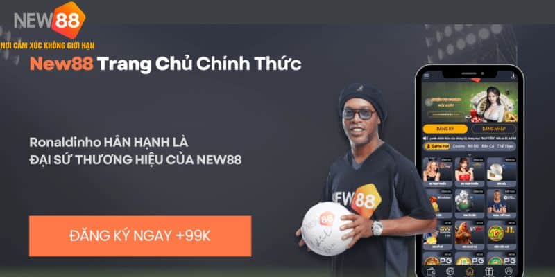 New88 mời Ronaldinho làm gương mặt thương hiệu