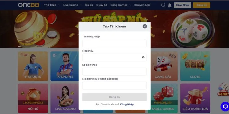 Đăng ký tài khoản cực nhanh giúp người chơi săn thưởng hiệu quả