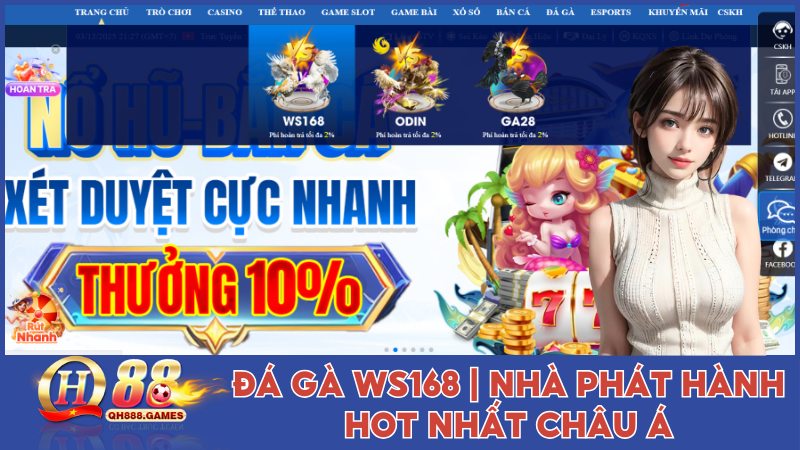 Đá Gà WS168 - Nhà Phát Hành Hot Nhất Sảnh Cược Gà Châu Á