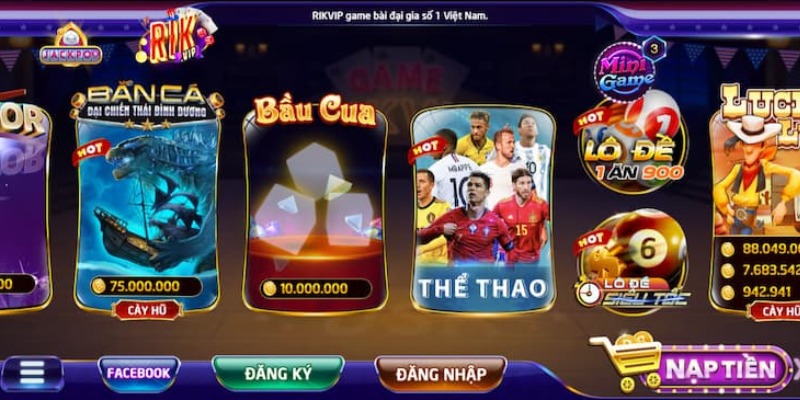 Bộ sưu tập game đầy đủ thể loại Rikvip