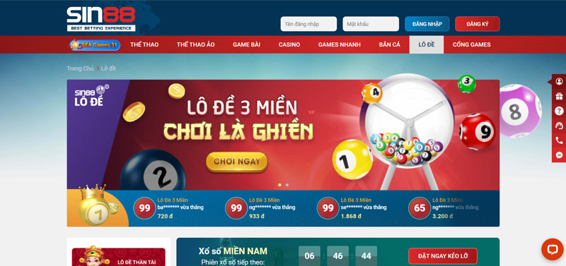Khu vực trò chơi lô đề