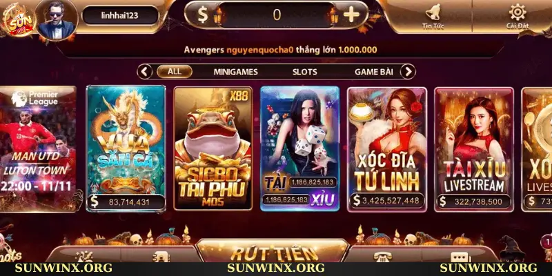 5 HỆ THỐNG GAME ĐA DẠNG TẠI SUNWIN