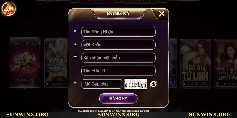 6 Đăng ký tài khoản SunWin