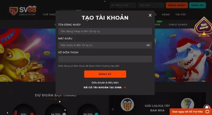 Hướng dẫn đăng ký tài khoản nhà cái Sv88 đơn giản nhanh chóng 