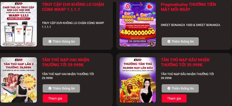 Các khuyến mãi dành cho người chơi Slots