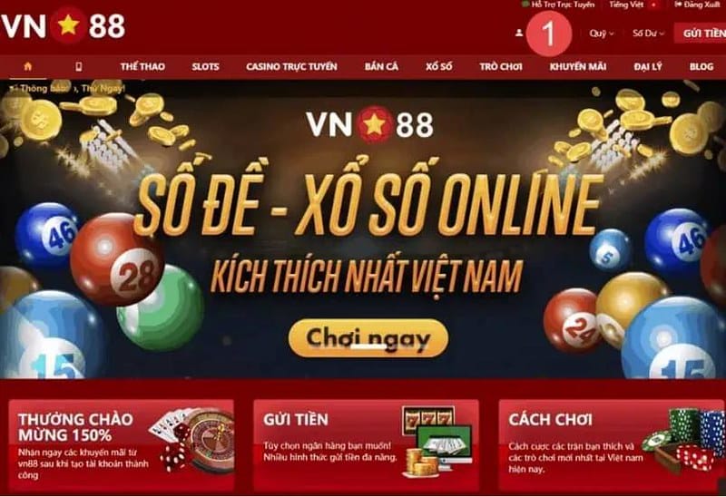 Giao diện mang màu sắc chủ đạo của lá cờ Việt Nam, không quá nhiều chi tiết rối mắt, đơn giản nhưng vẫn mang đậm chất riêng của VN88.