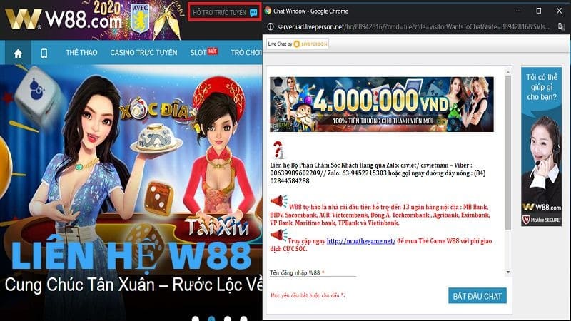 Liên Hệ Trực Tiếp W88 Trên Website